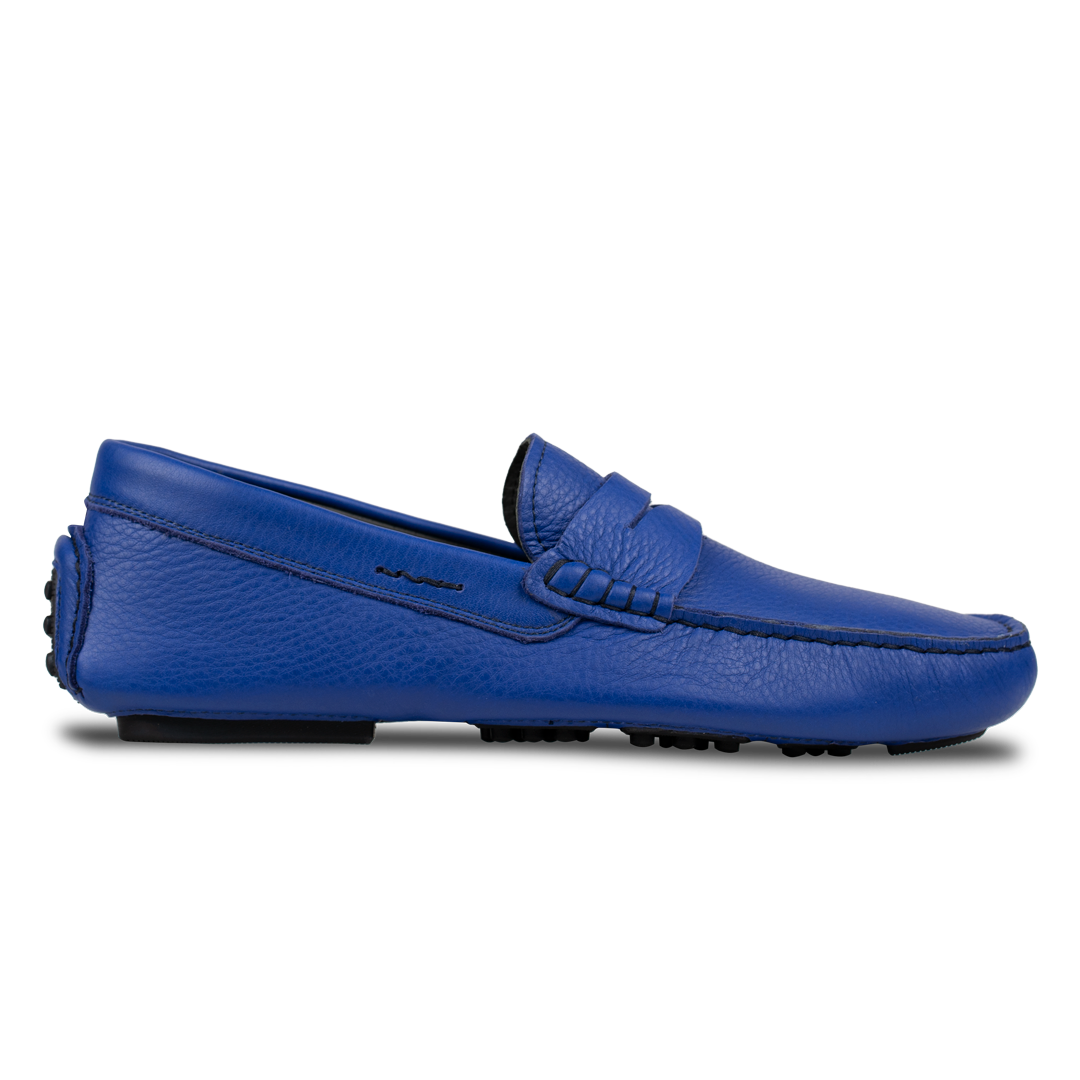 Gary: Mocassin Homme - Cuir Bleu