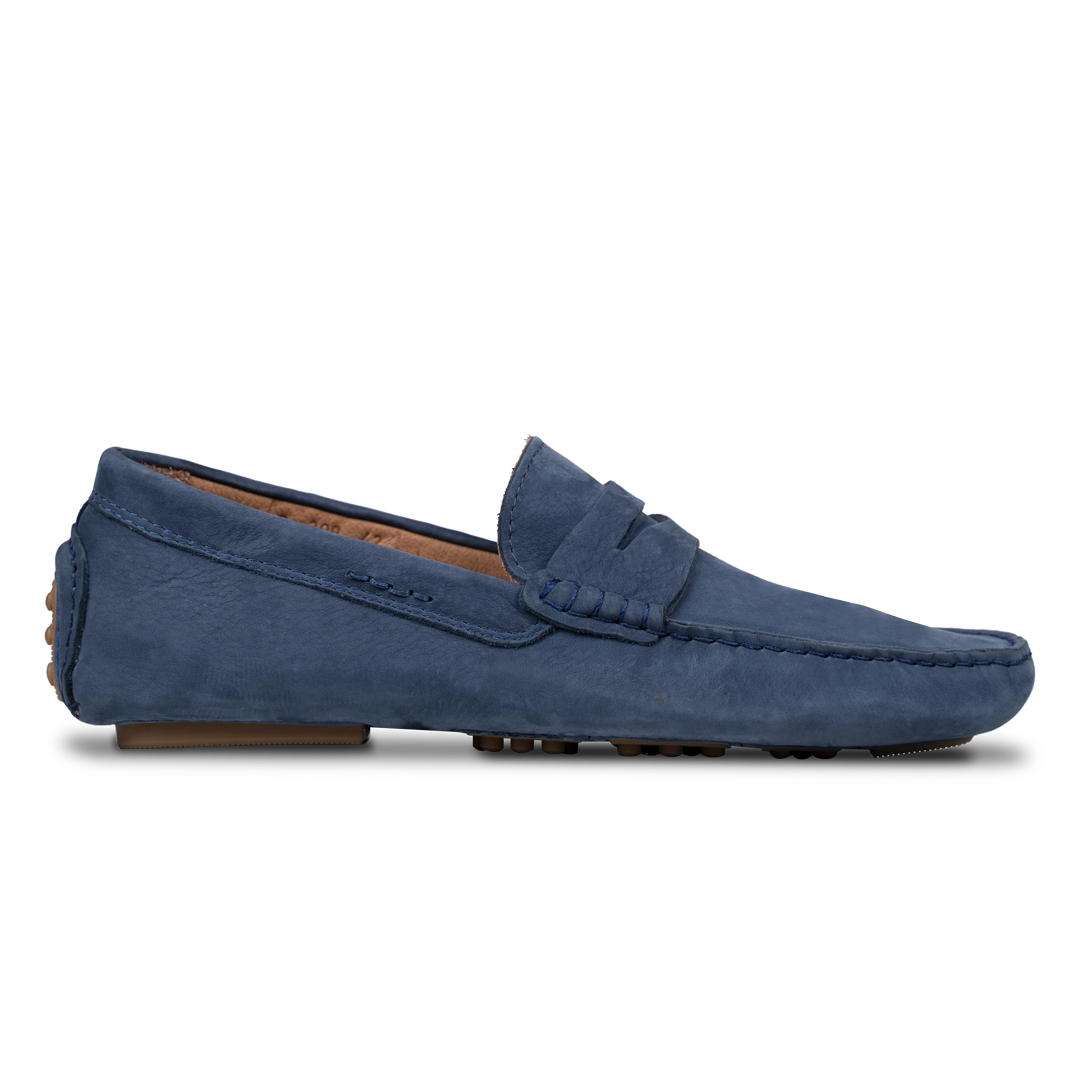 Gary: Mocassin Homme - Cuir Bleu Persan