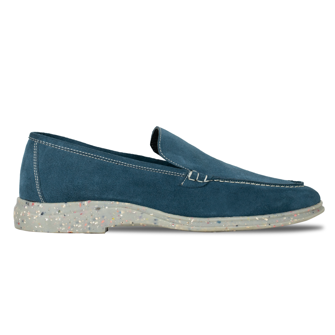 Stewart: Mocassin Homme - Daim Bleu persan