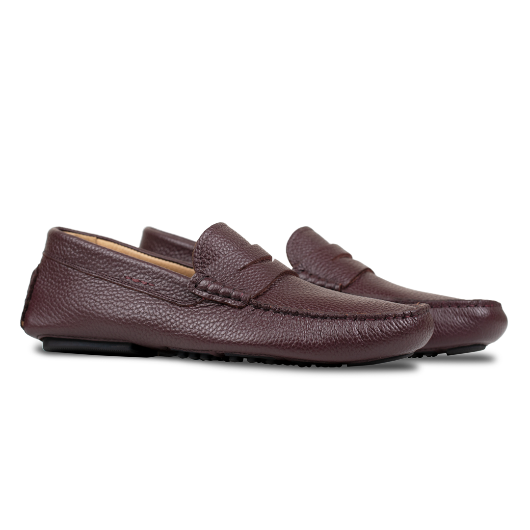Gary:Mocassin Homme - Gomme Bordeaux