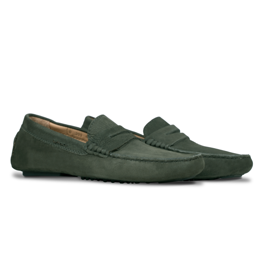 Gary: Mocassin Homme - Cuir Vert