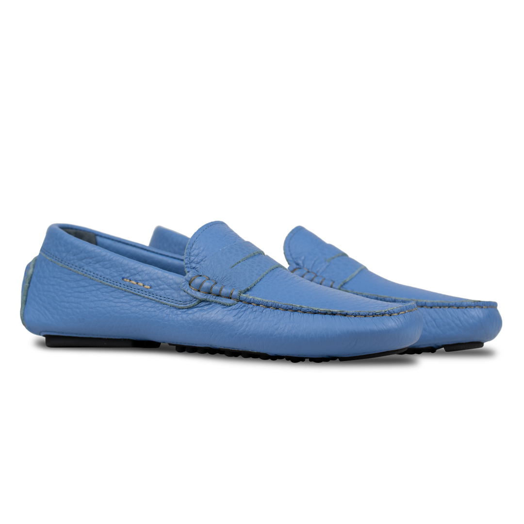 Gary:Mocassin Homme - Gomme Bleu Azur