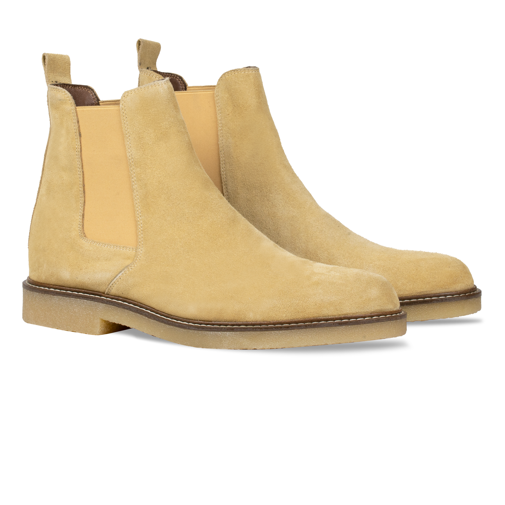 Foxton: Chelsea Boots Homme - Daim beige