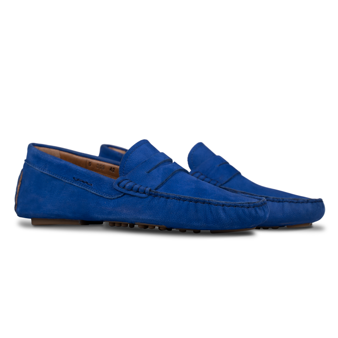 Gary: Mocassin Homme - Cuir bleu