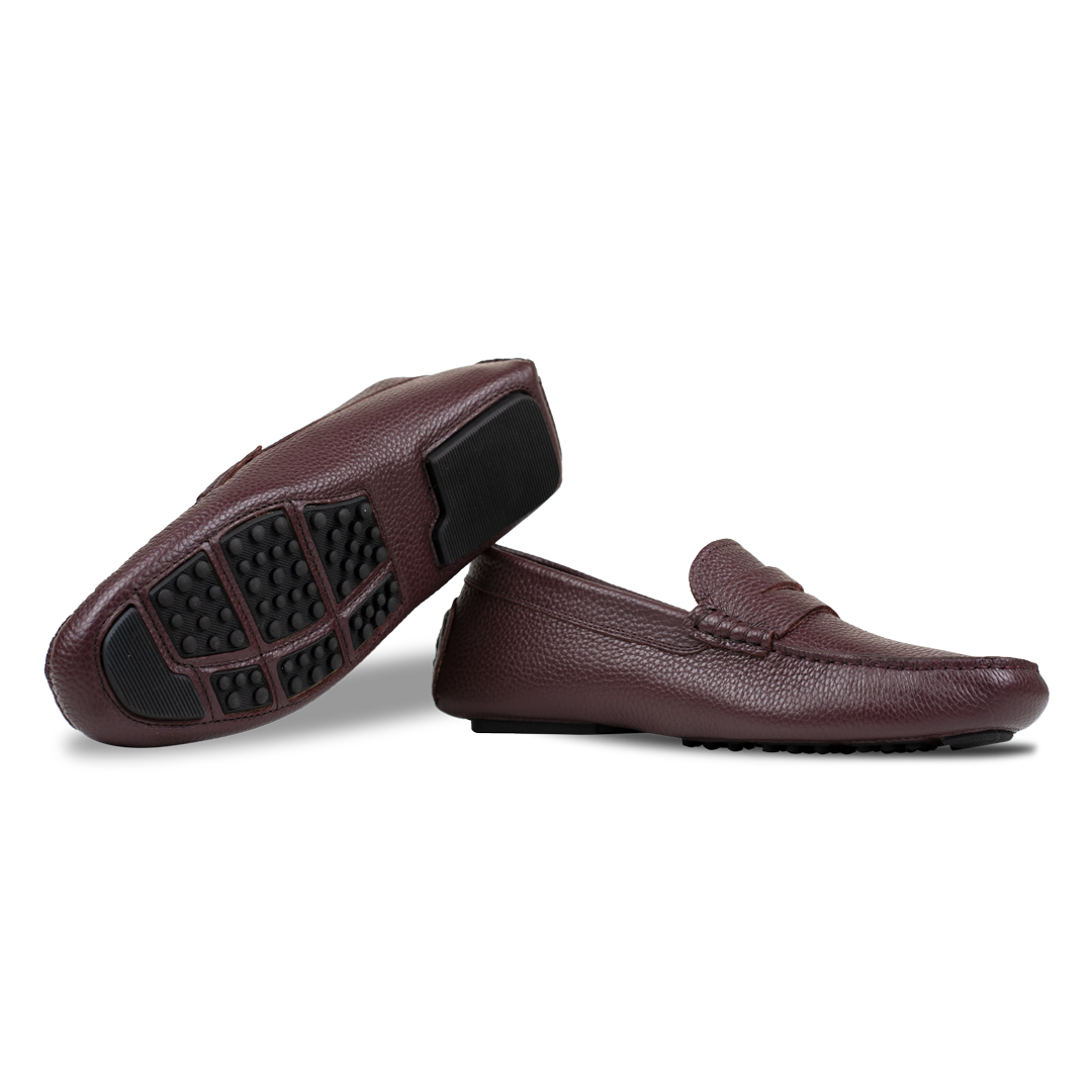 Gary:Mocassin Homme - Gomme Bordeaux