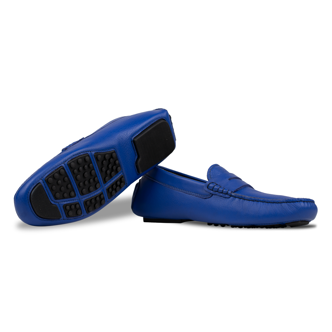 Gary: Mocassin Homme - Cuir Bleu
