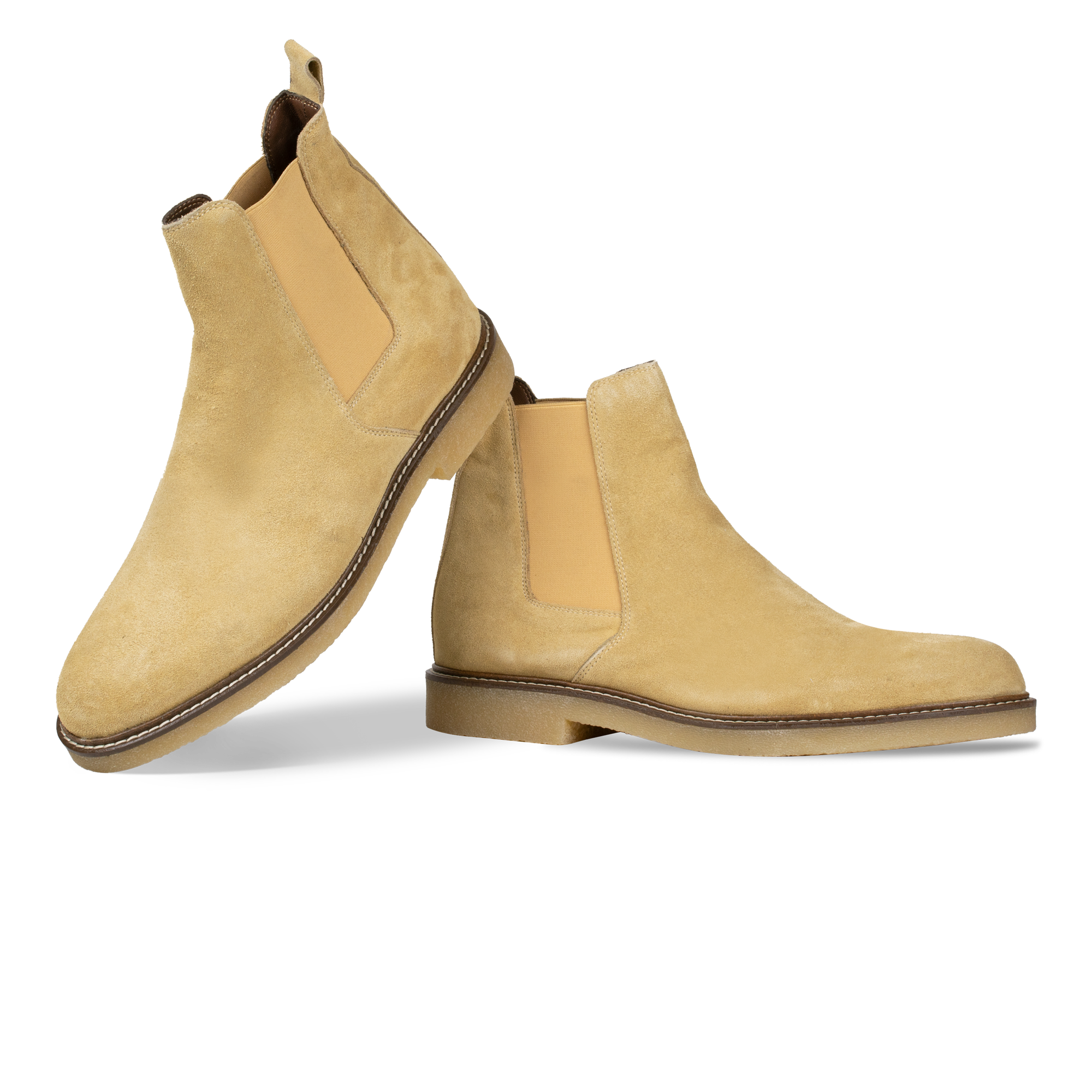 Foxton: Chelsea Boots Homme - Daim beige