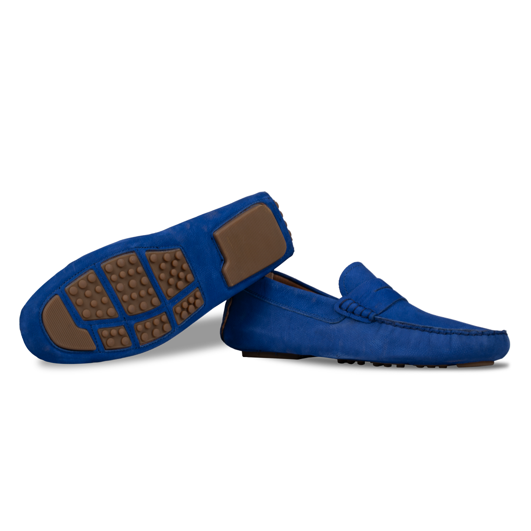 Gary: Mocassin Homme - Cuir bleu