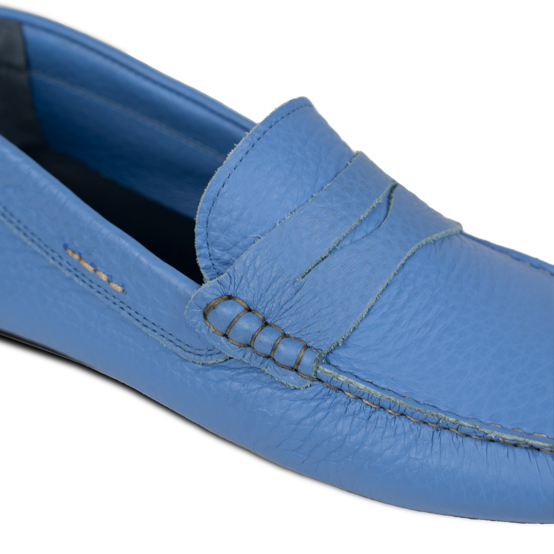Gary:Mocassin Homme - Gomme Bleu Azur
