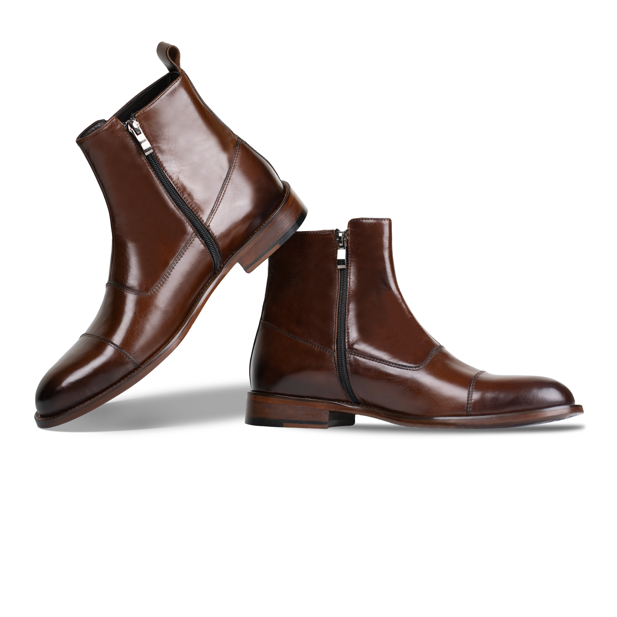 Arthur: Boots à boucles - Cuir Marron