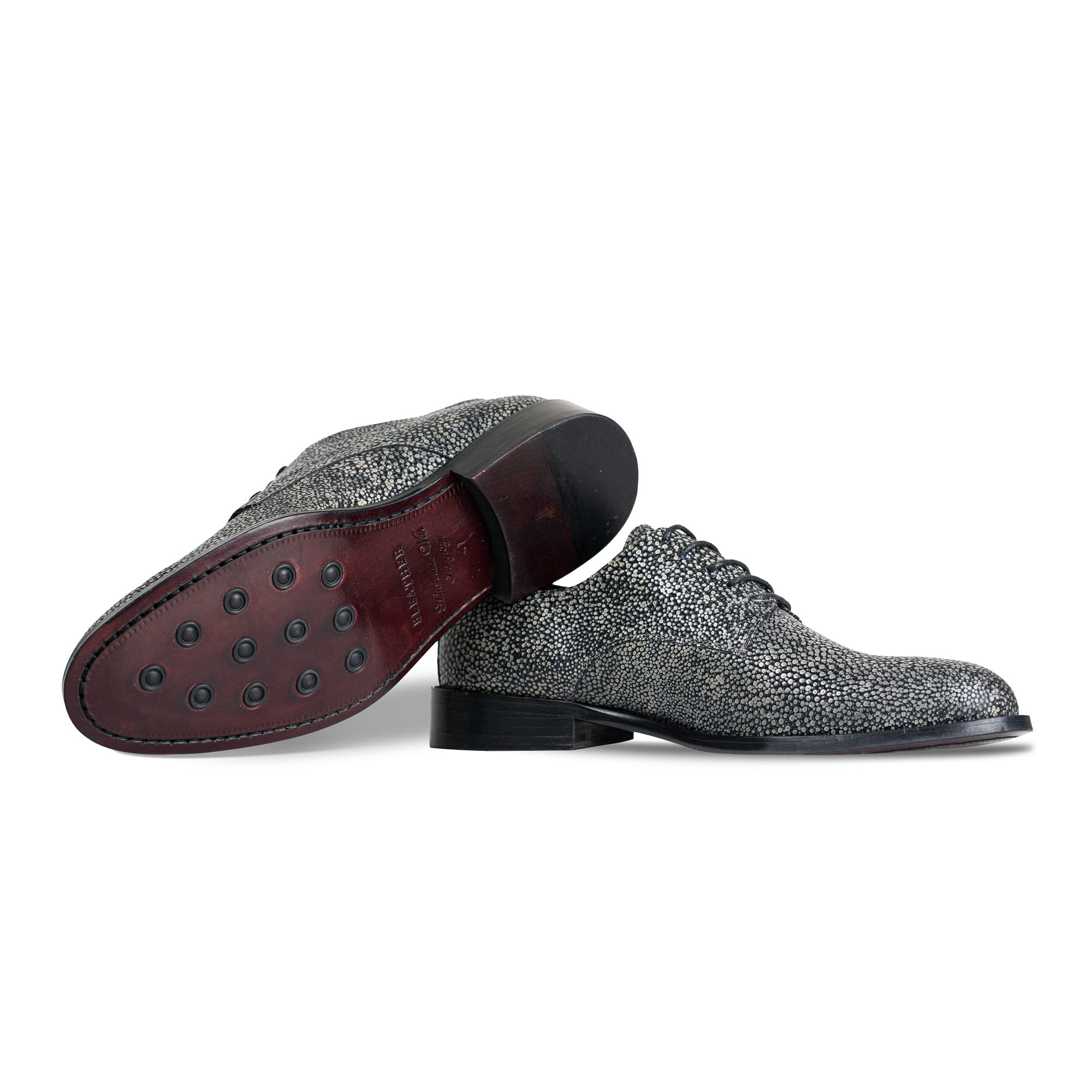 Miler: Derby Homme - Cuir gris métallique