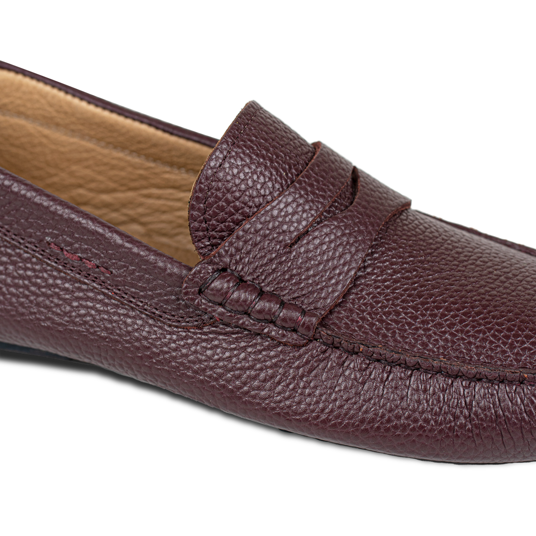 Gary:Mocassin Homme - Gomme Bordeaux