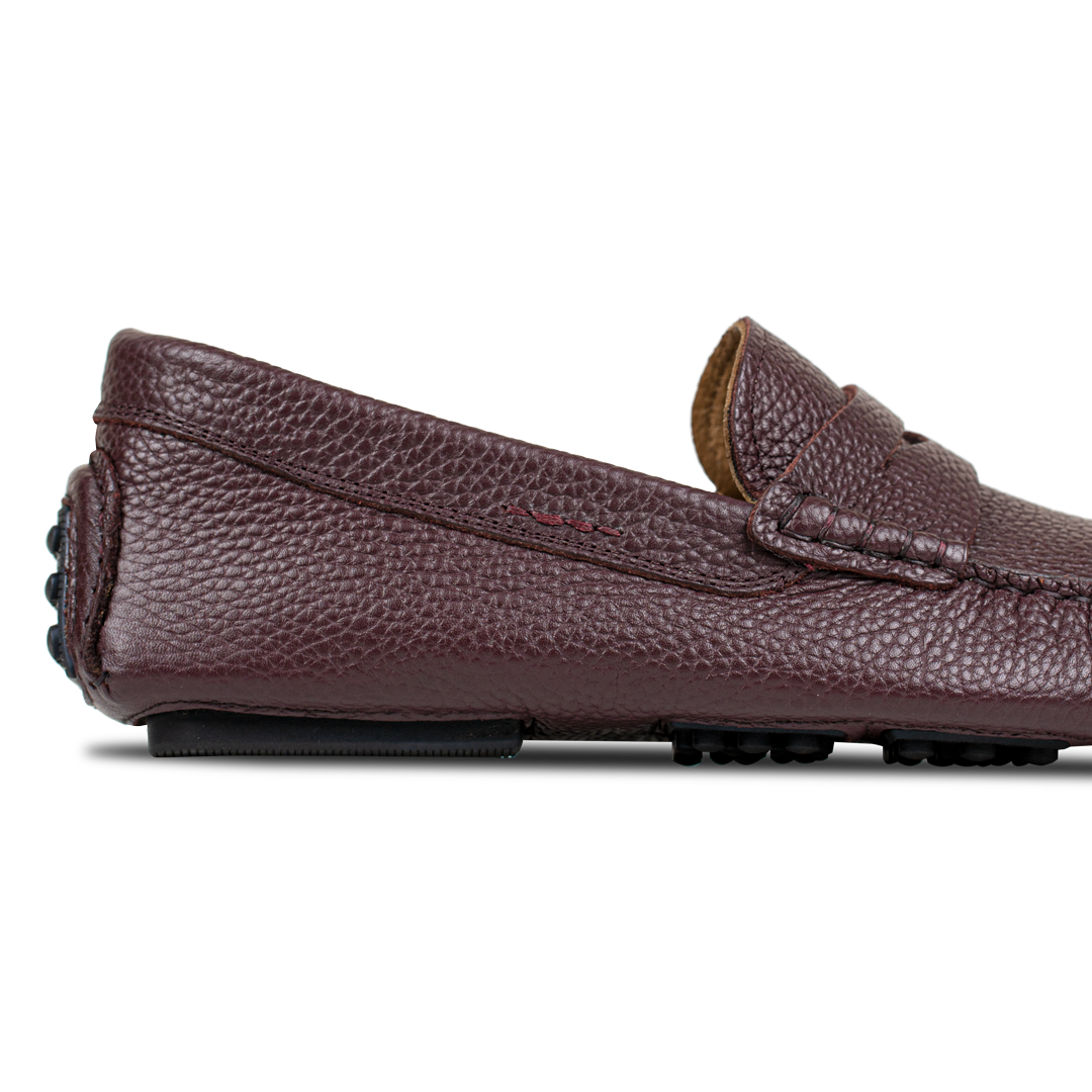 Gary:Mocassin Homme - Gomme Bordeaux