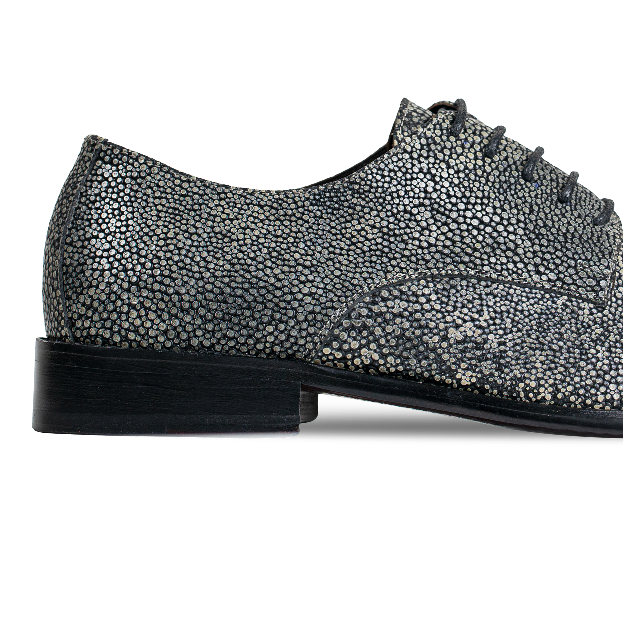 Miler: Derby Homme - Cuir gris métallique
