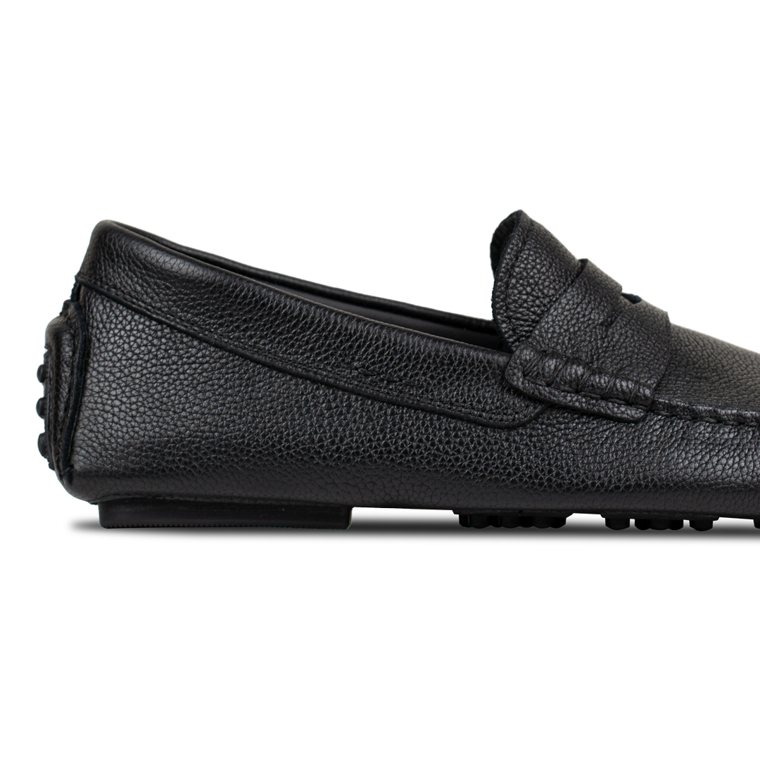 Gary: Mocassin Homme - Cuir Noir Grainé