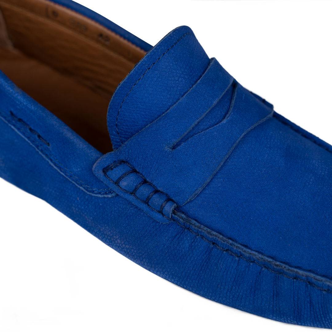 Gary: Mocassin Homme - Cuir bleu