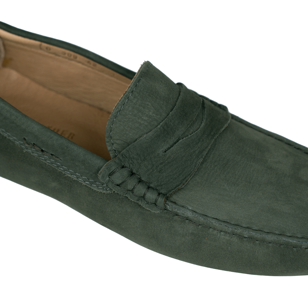 Gary: Mocassin Homme - Cuir Vert