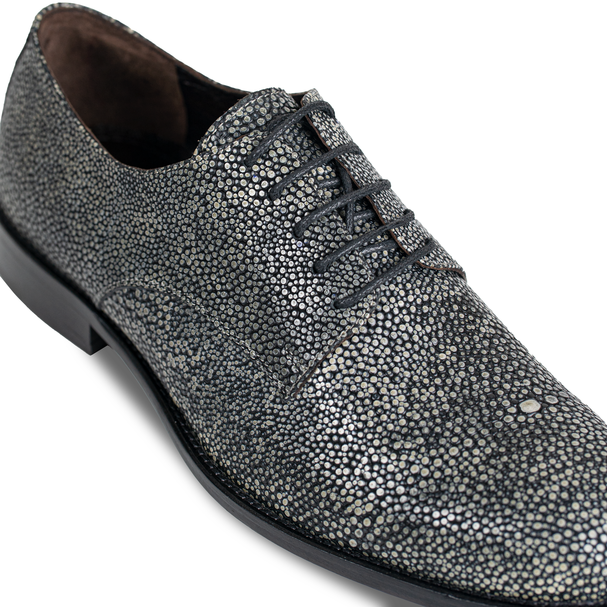 Miler: Derby Homme - Cuir gris métallique