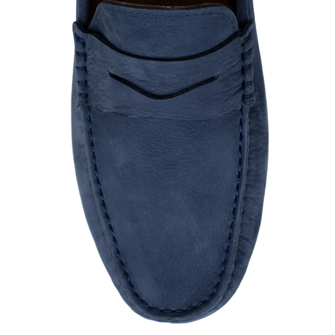 Gary: Mocassin Homme - Cuir Bleu Persan