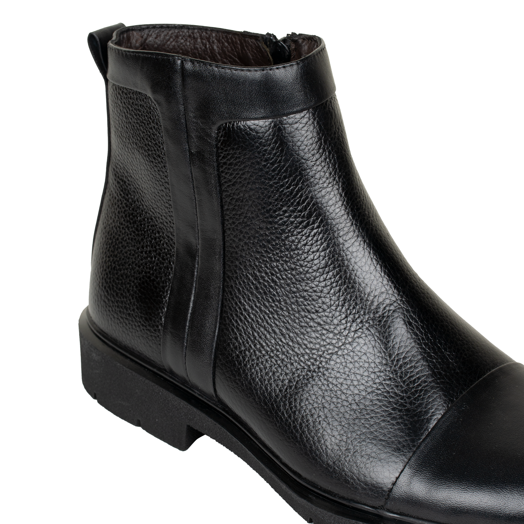 Castel: Demi Bottes Homme - Cuir Noir