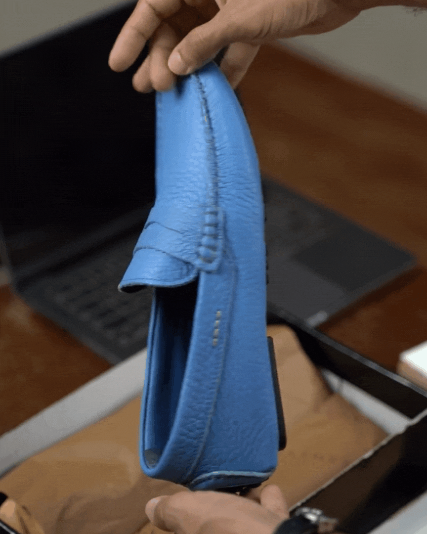 Gary:Mocassin Homme - Gomme Bleu Azur