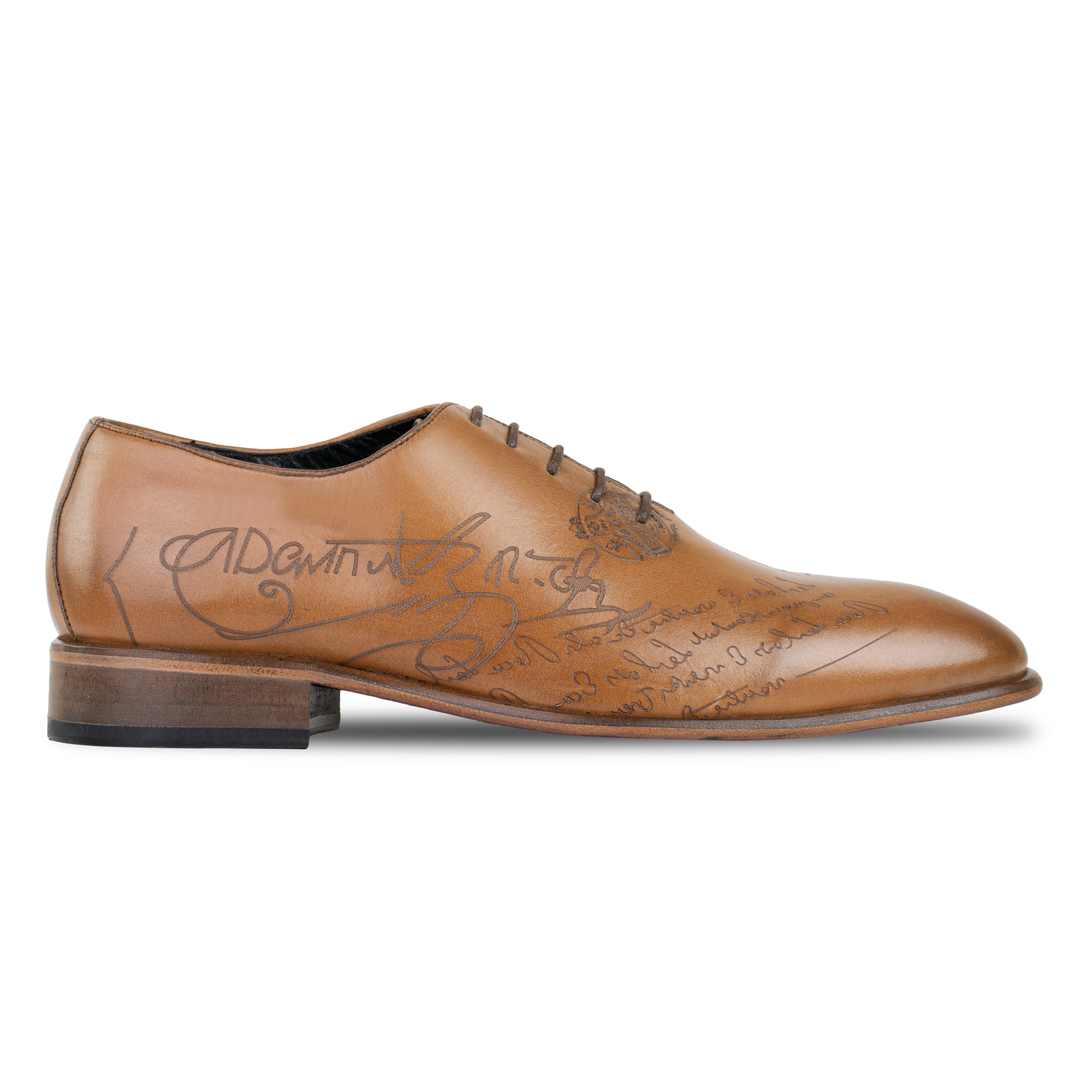 Landon: Richelieu Homme - Cuir Cognac gravé