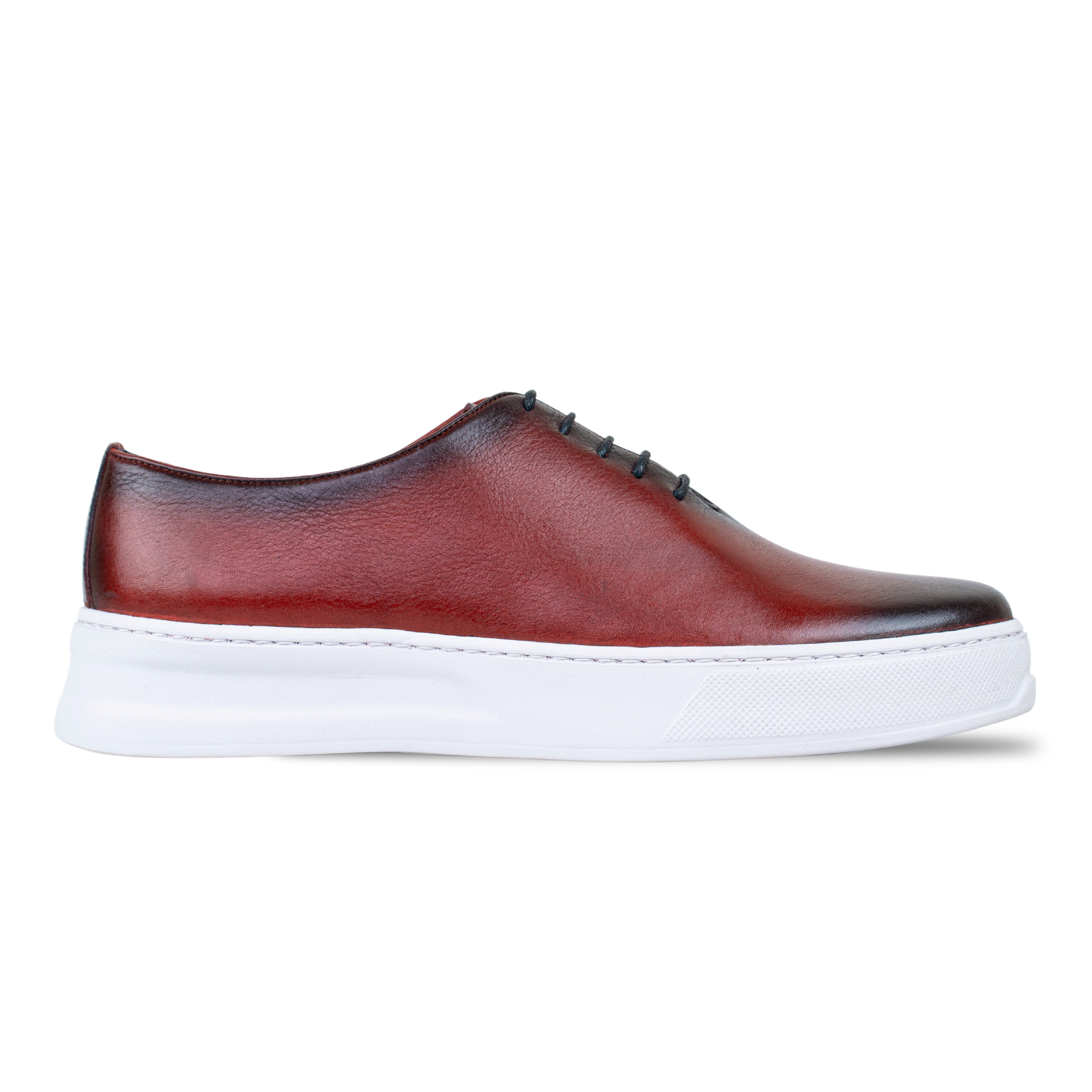 Kirk: Sneakers Homme - Cuir Bordeaux