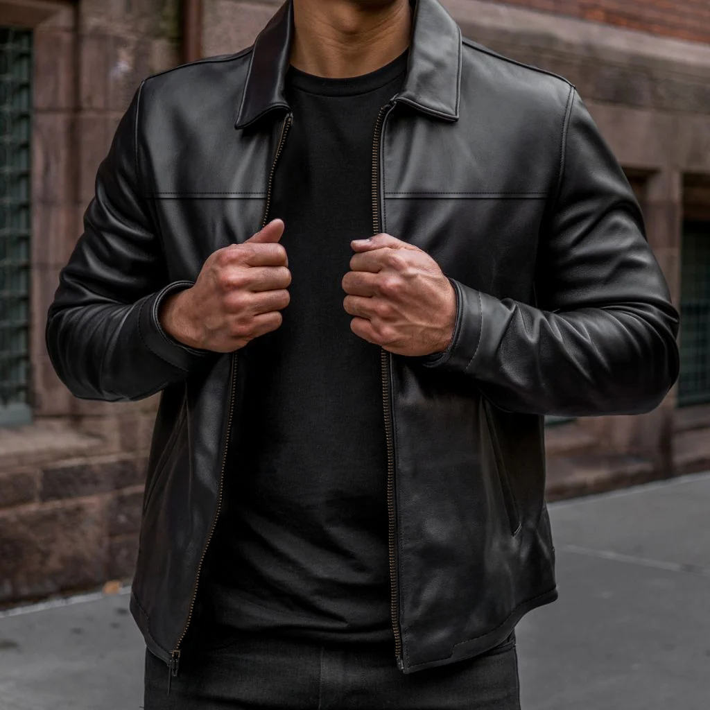 Heritage: Veste Hommes - Cuir Noir