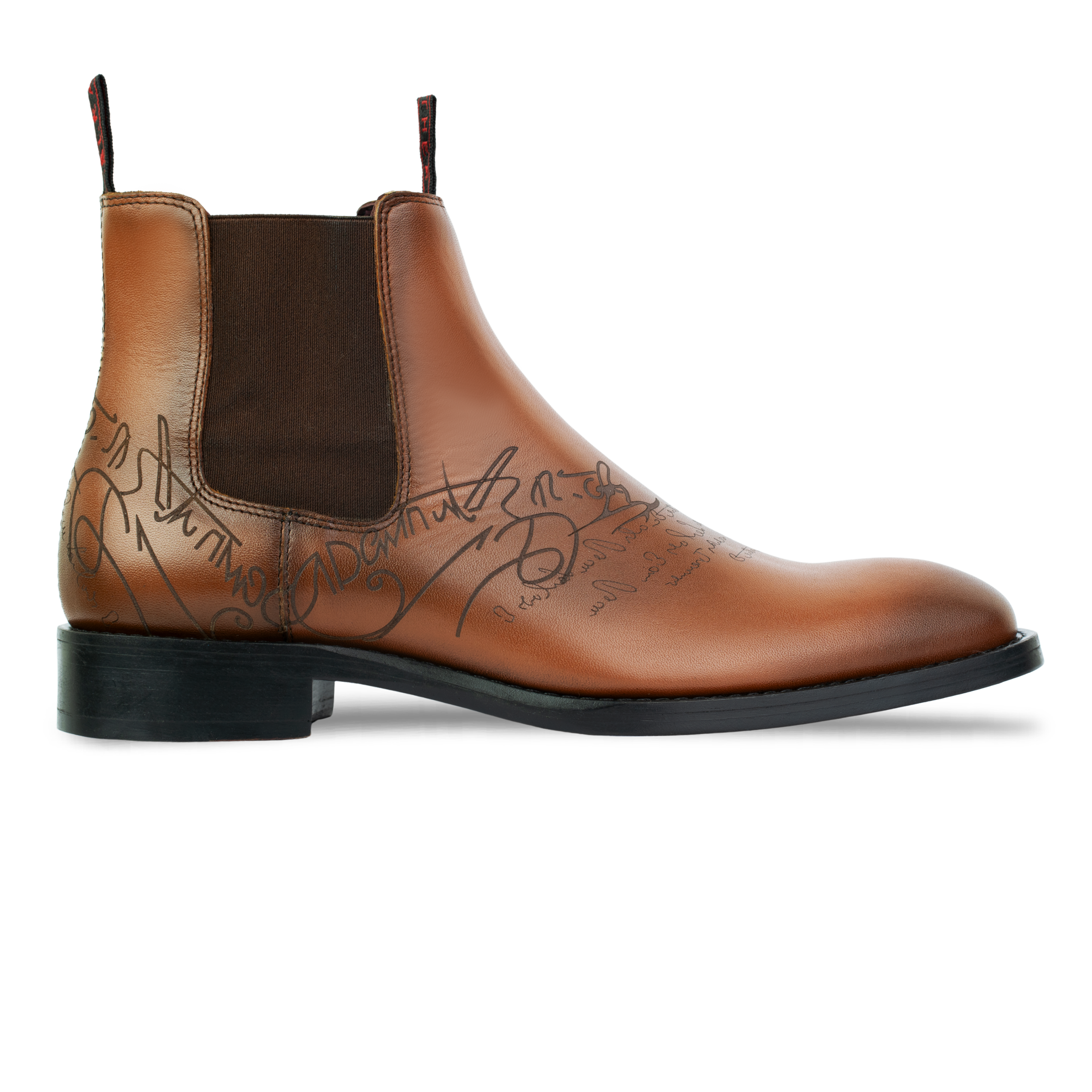 Westwood: Chelsea Boots Homme - Cuir Cognac Gravé