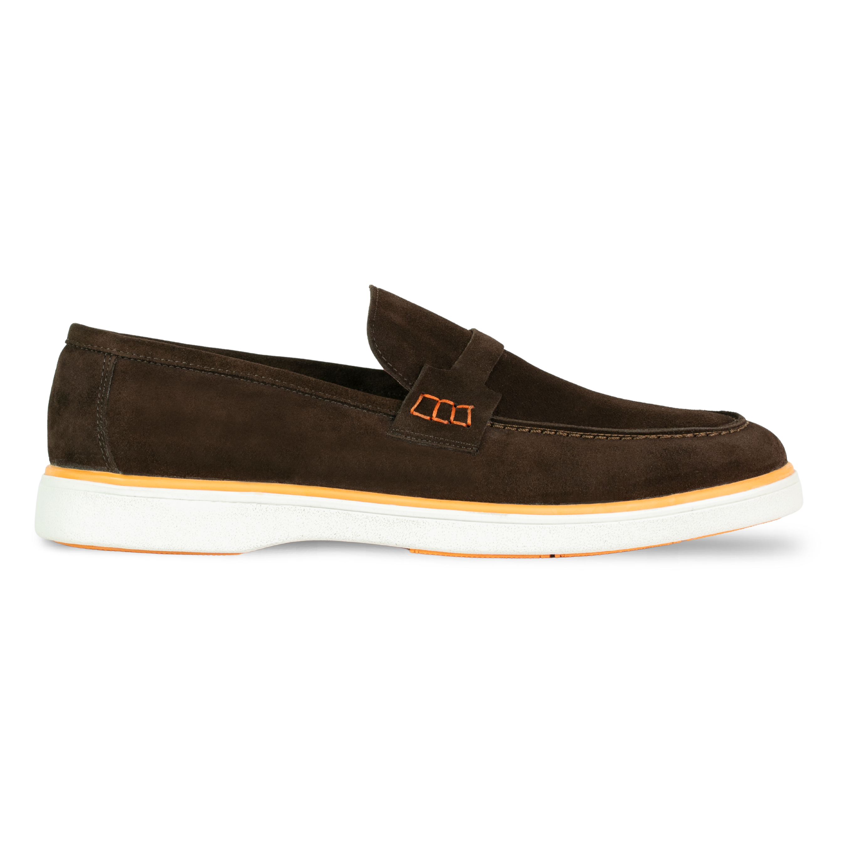 Rafter: Mocassin Homme - Daim Marron/Orange