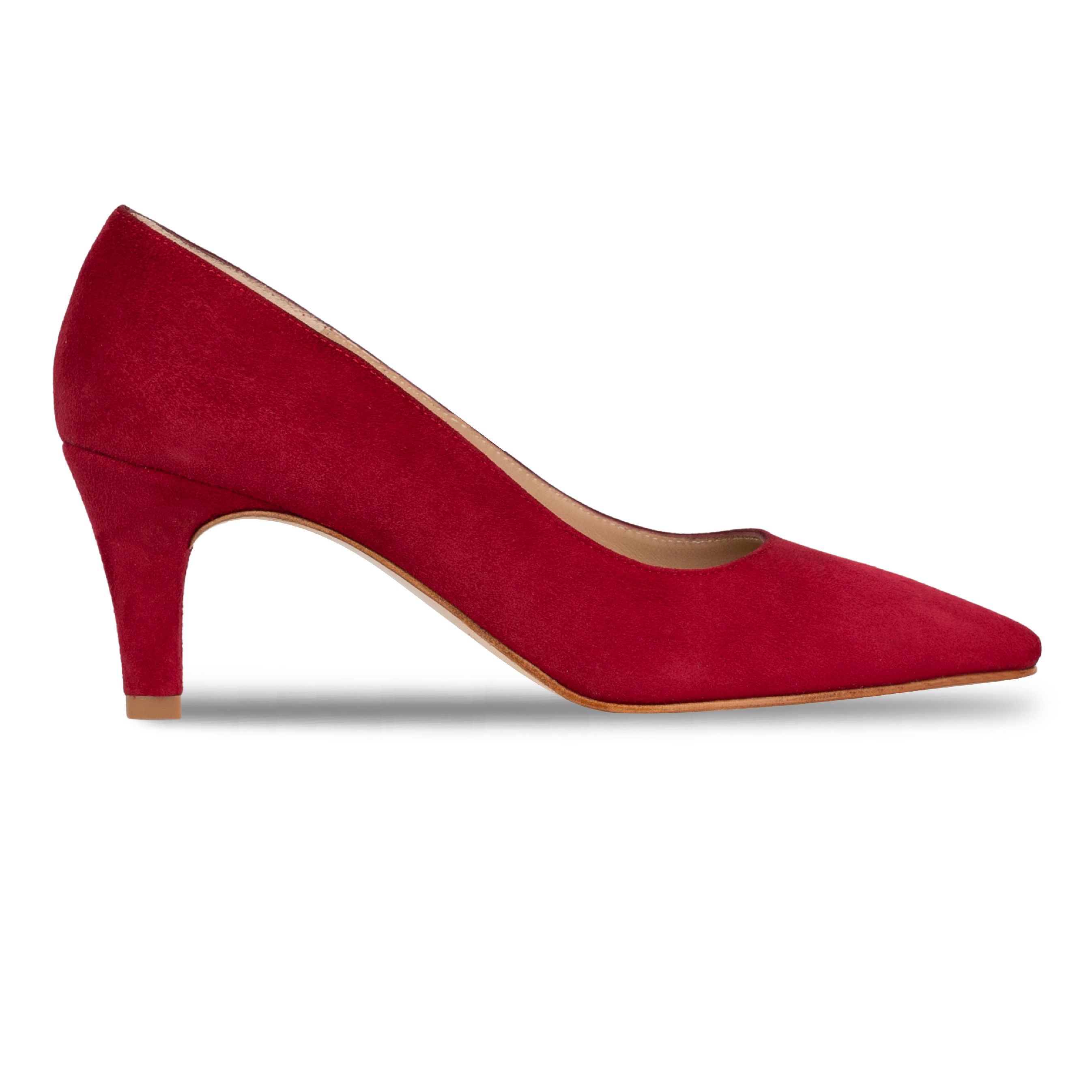 Poppy: Escarpins Femme - Daim Rouge Framboise