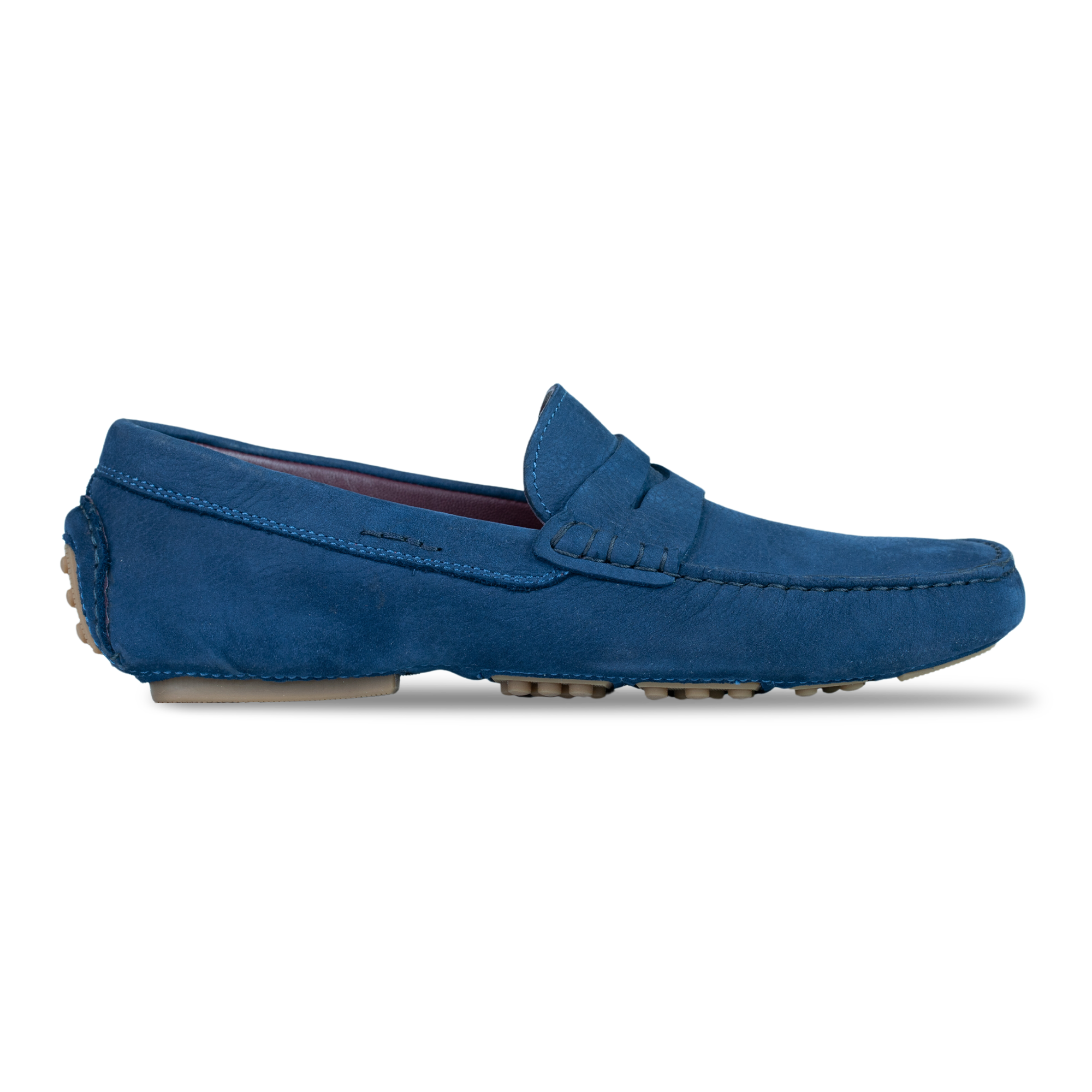 Gary: Mocassin Homme - Cuir Bleu Indigo