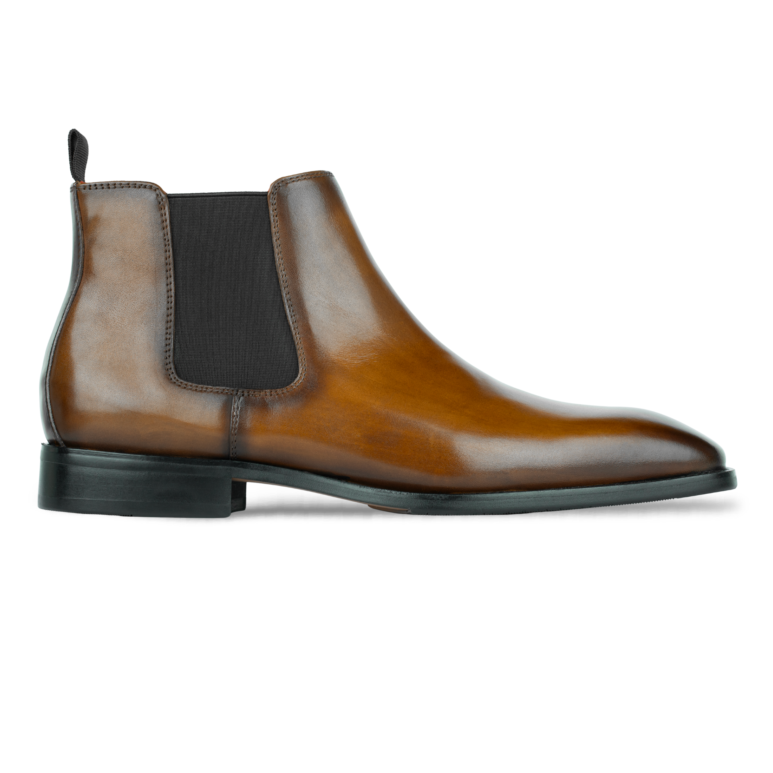 Mayfair : Chelsea Boots Homme - Cuir Cognac Patiné