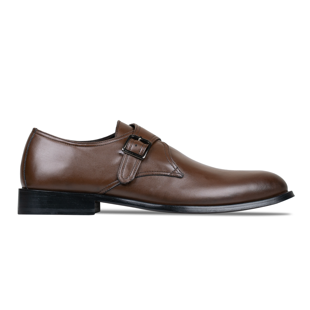 Abram: Chaussures à boucles - Cuir Marron