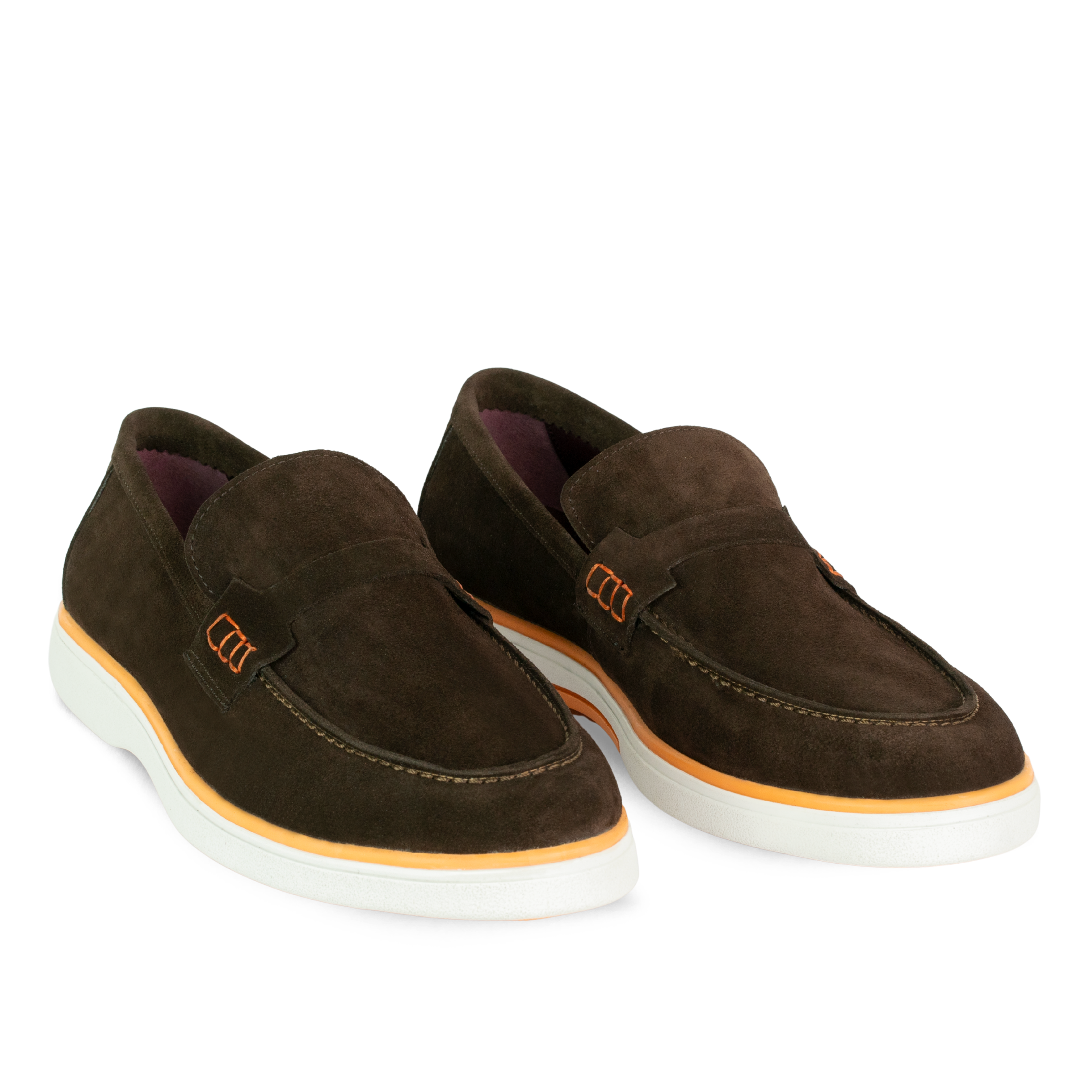Rafter: Mocassin Homme - Daim Marron/Orange
