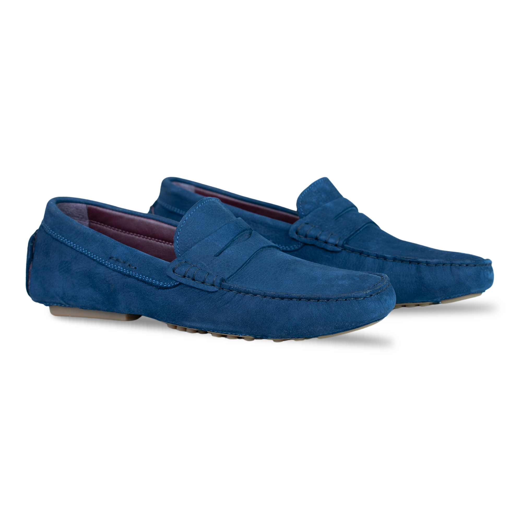 Gary: Mocassin Homme - Cuir Bleu Indigo