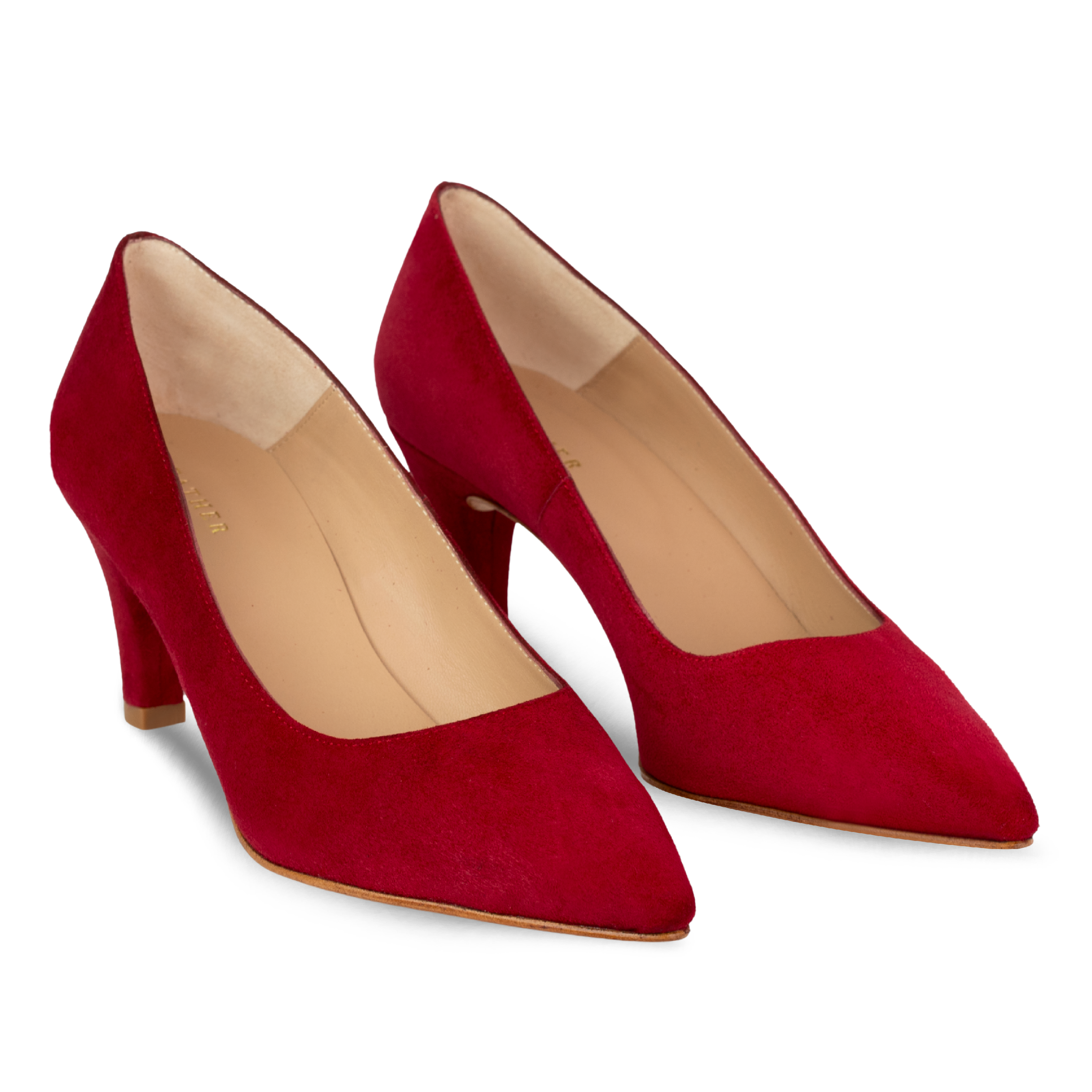 Poppy: Escarpins Femme - Daim Rouge Framboise