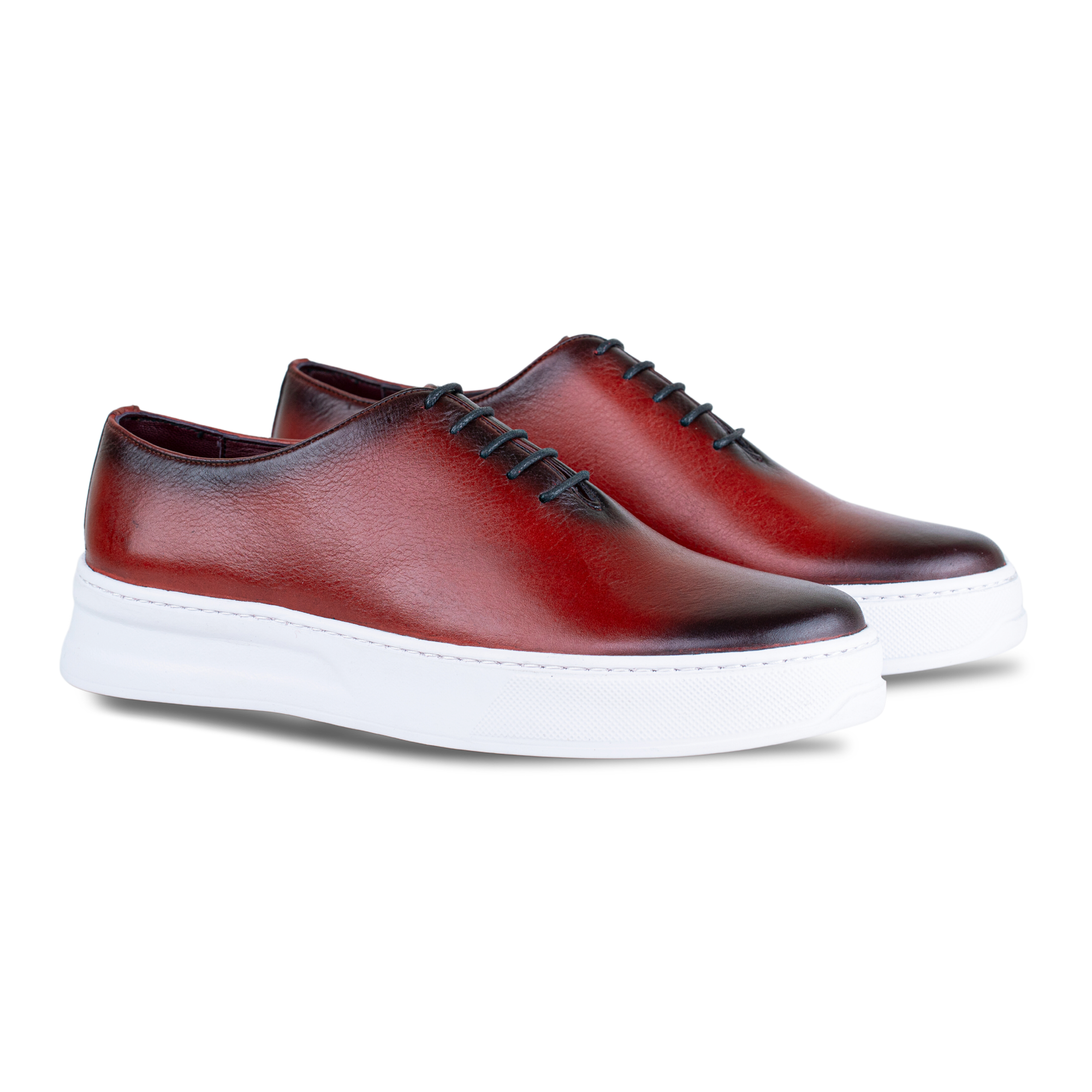Kirk: Sneakers Homme - Cuir Bordeaux