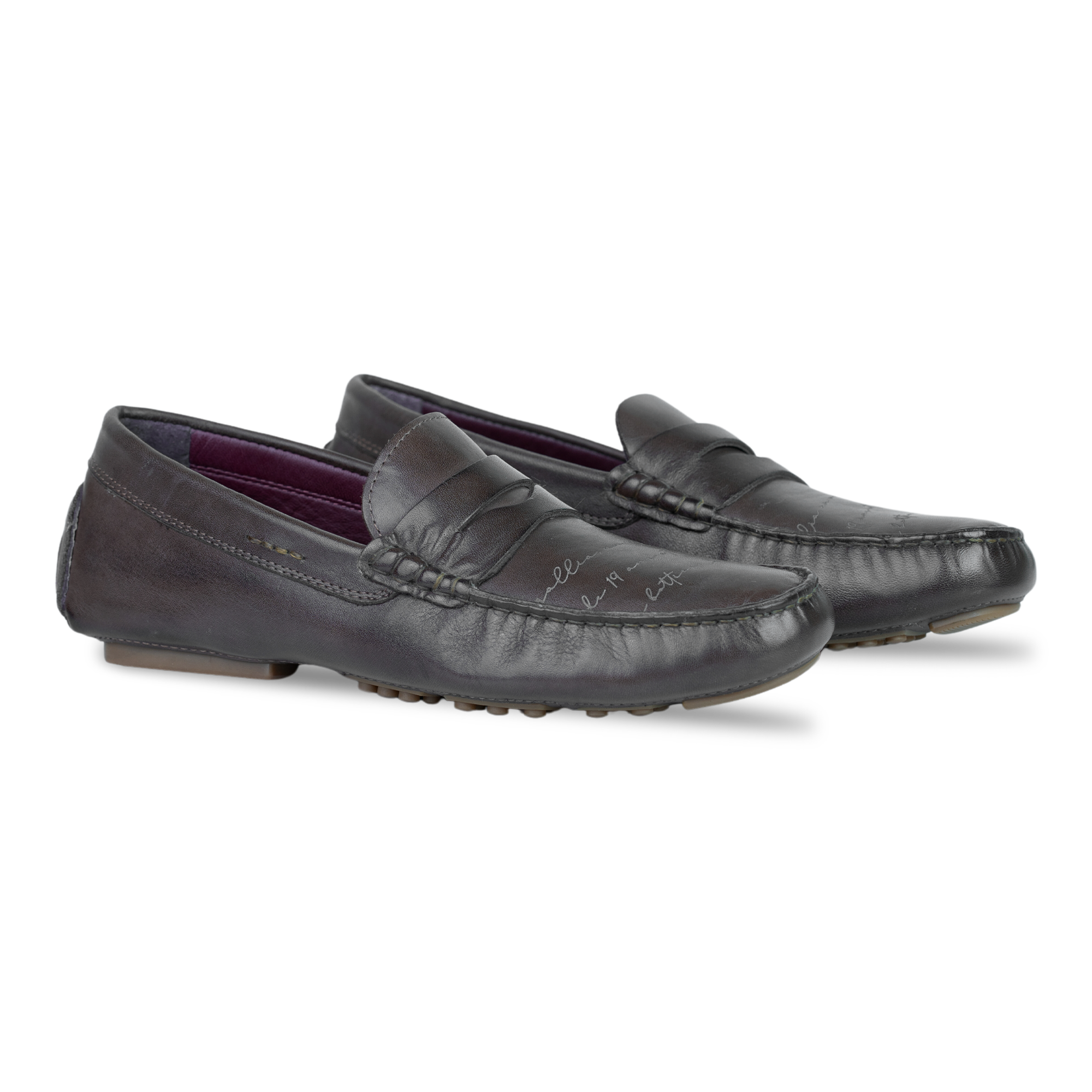 Gary: Mocassin Homme - Cuir Marron Gravé