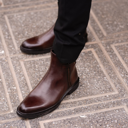 Ralph: Boots Homme - Cuir Marron
