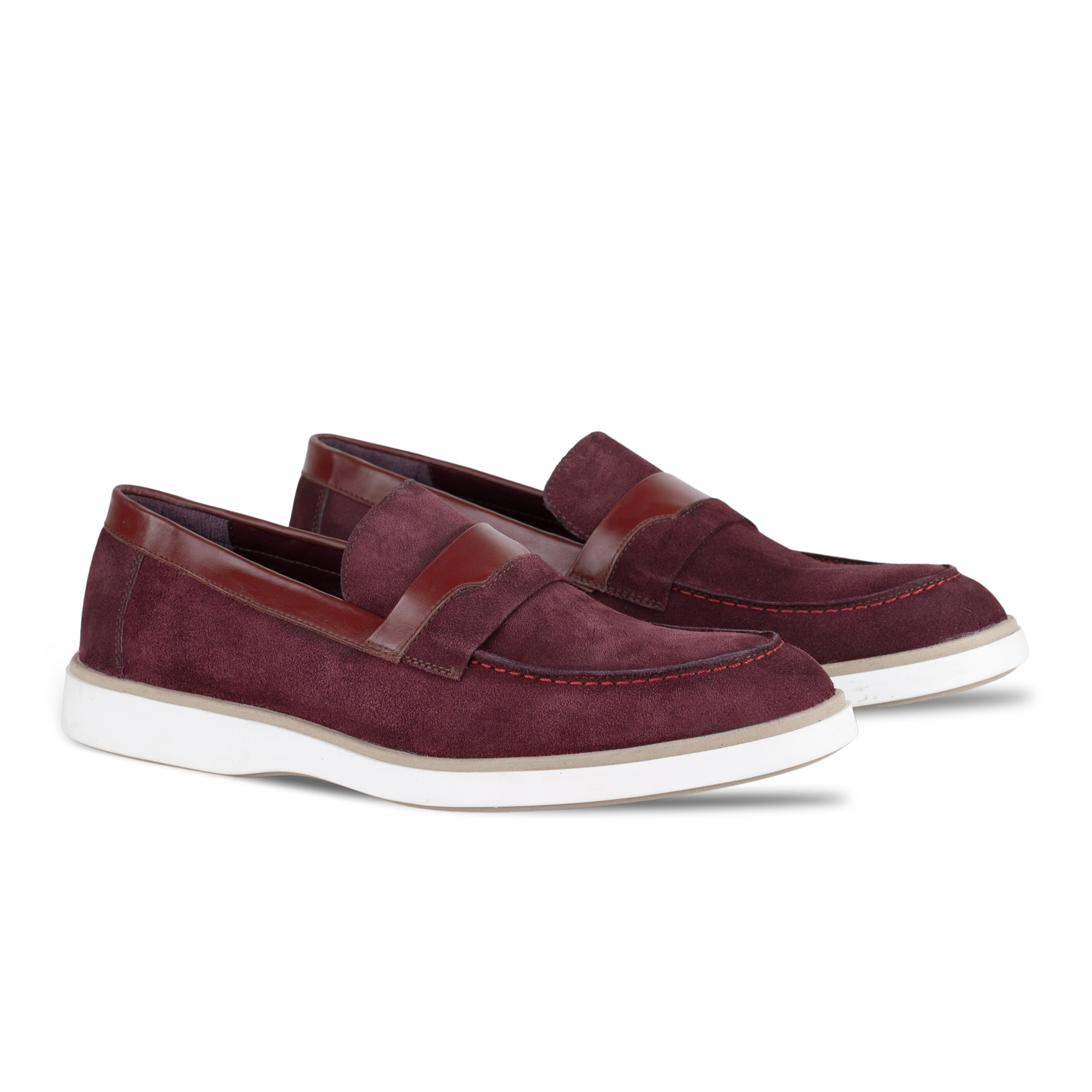 Phelps: Mocassin Homme - Daim Bordeaux