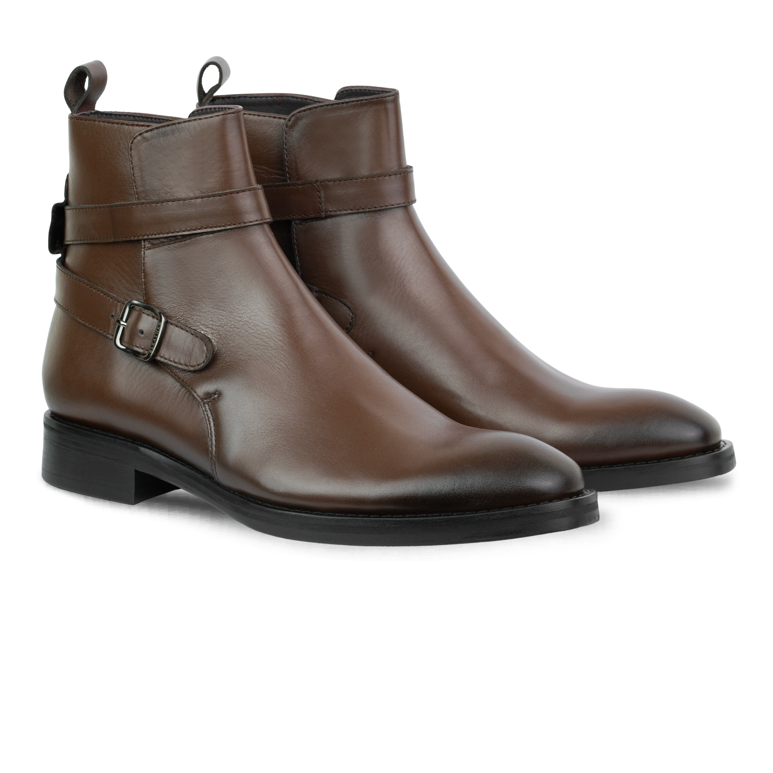 Ashem: Boots Homme - Cuir Marron