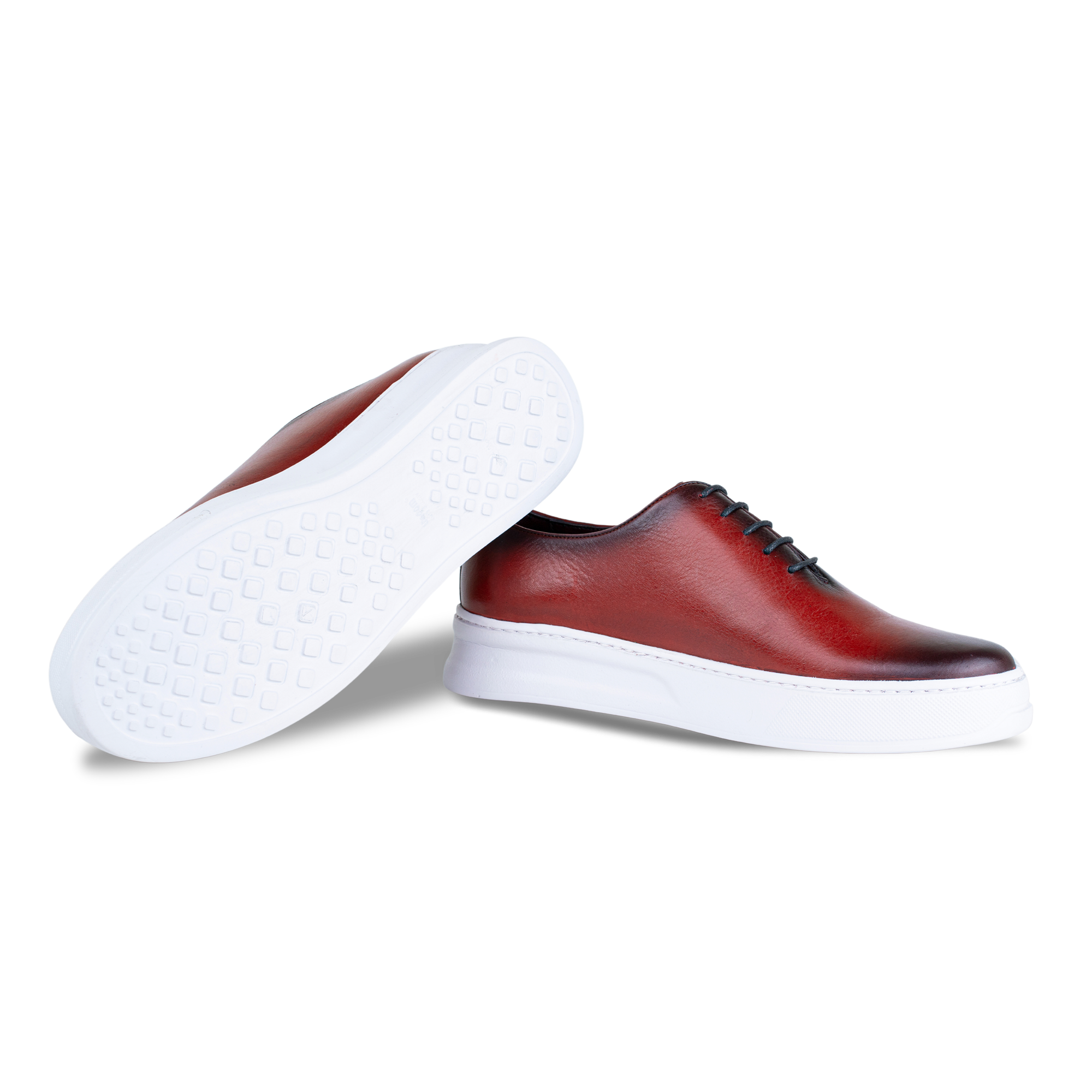 Kirk: Sneakers Homme - Cuir Bordeaux