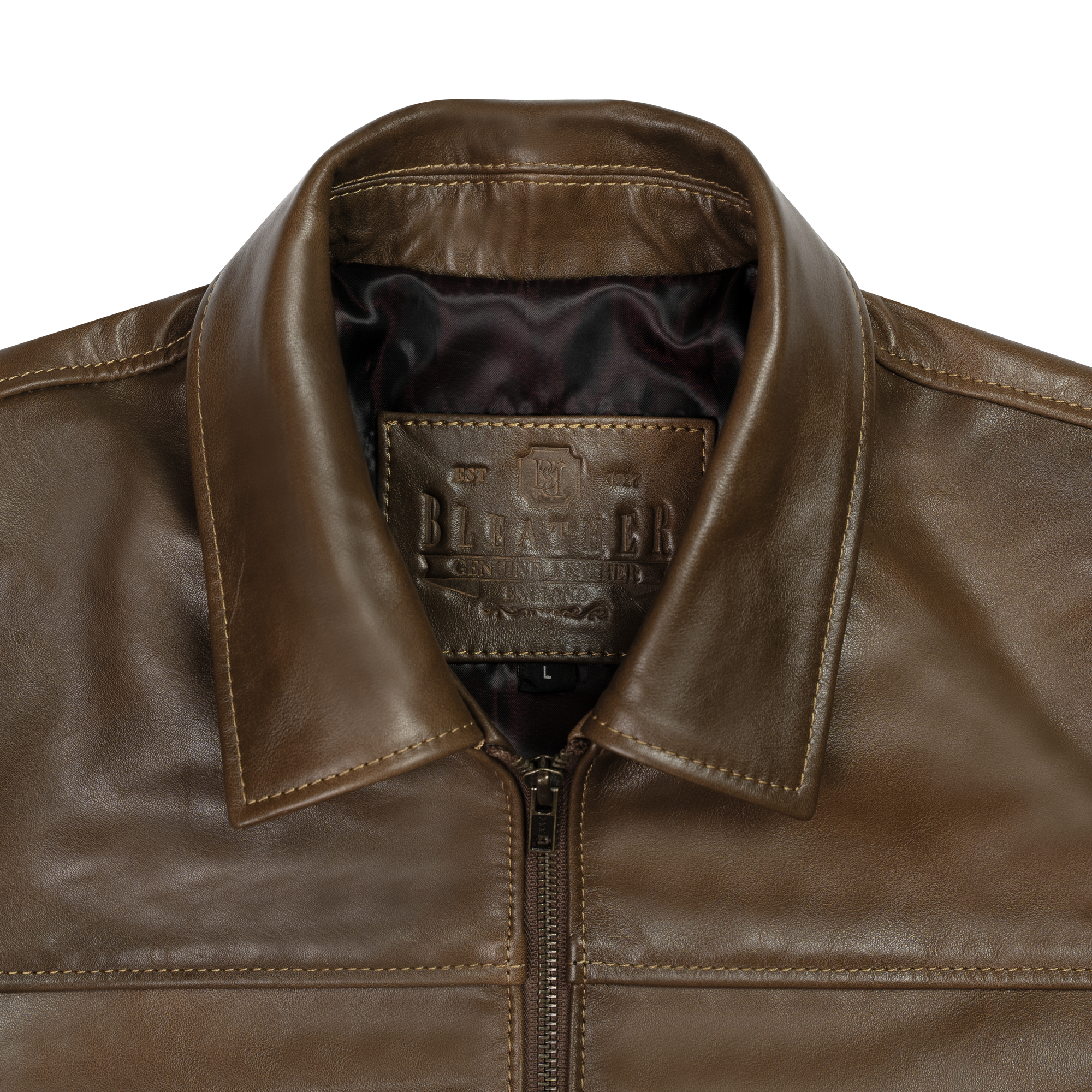 Heritage: Veste Hommes - Cuir Marron patiné