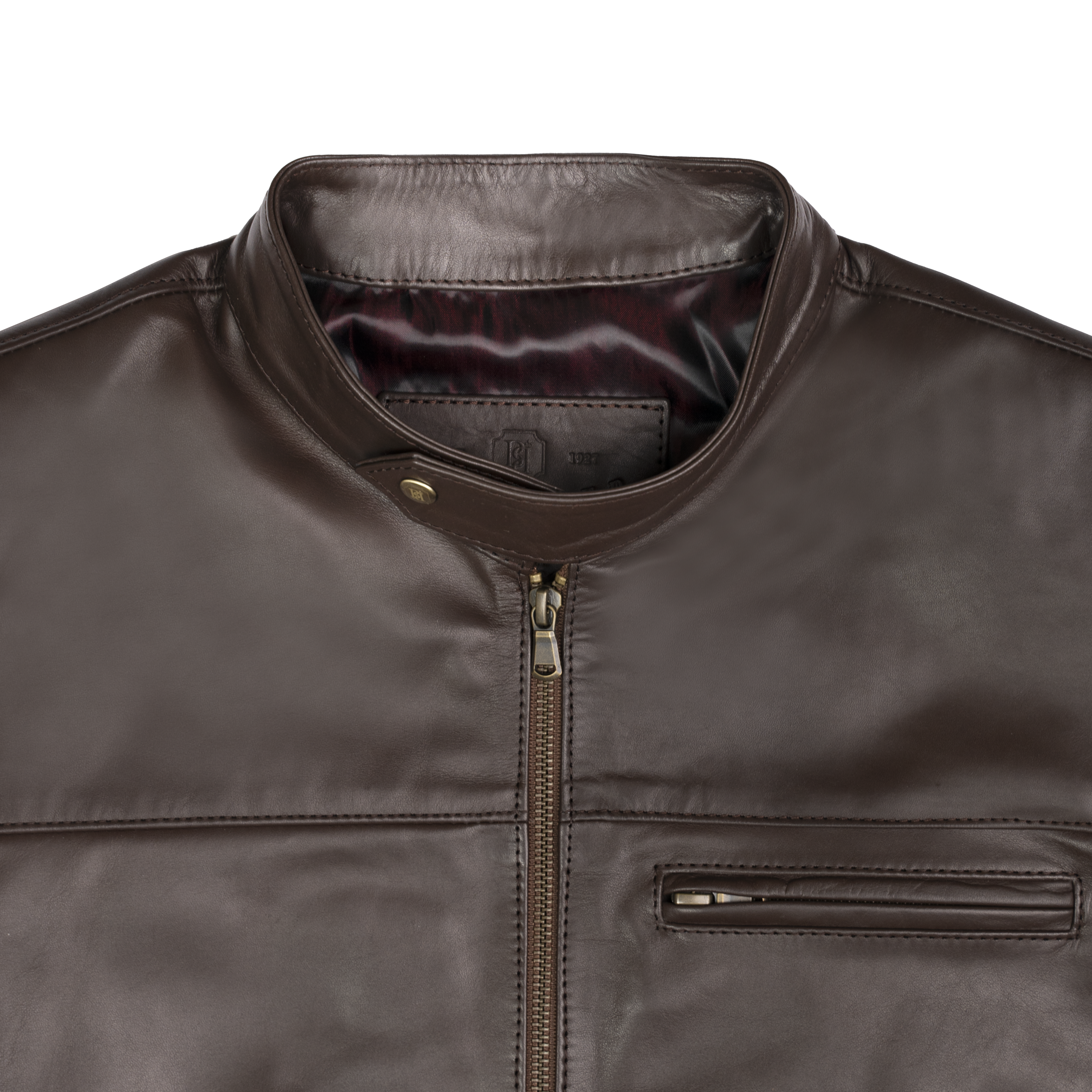Racer: Jacket Homme - Cuir Marron Chocolat