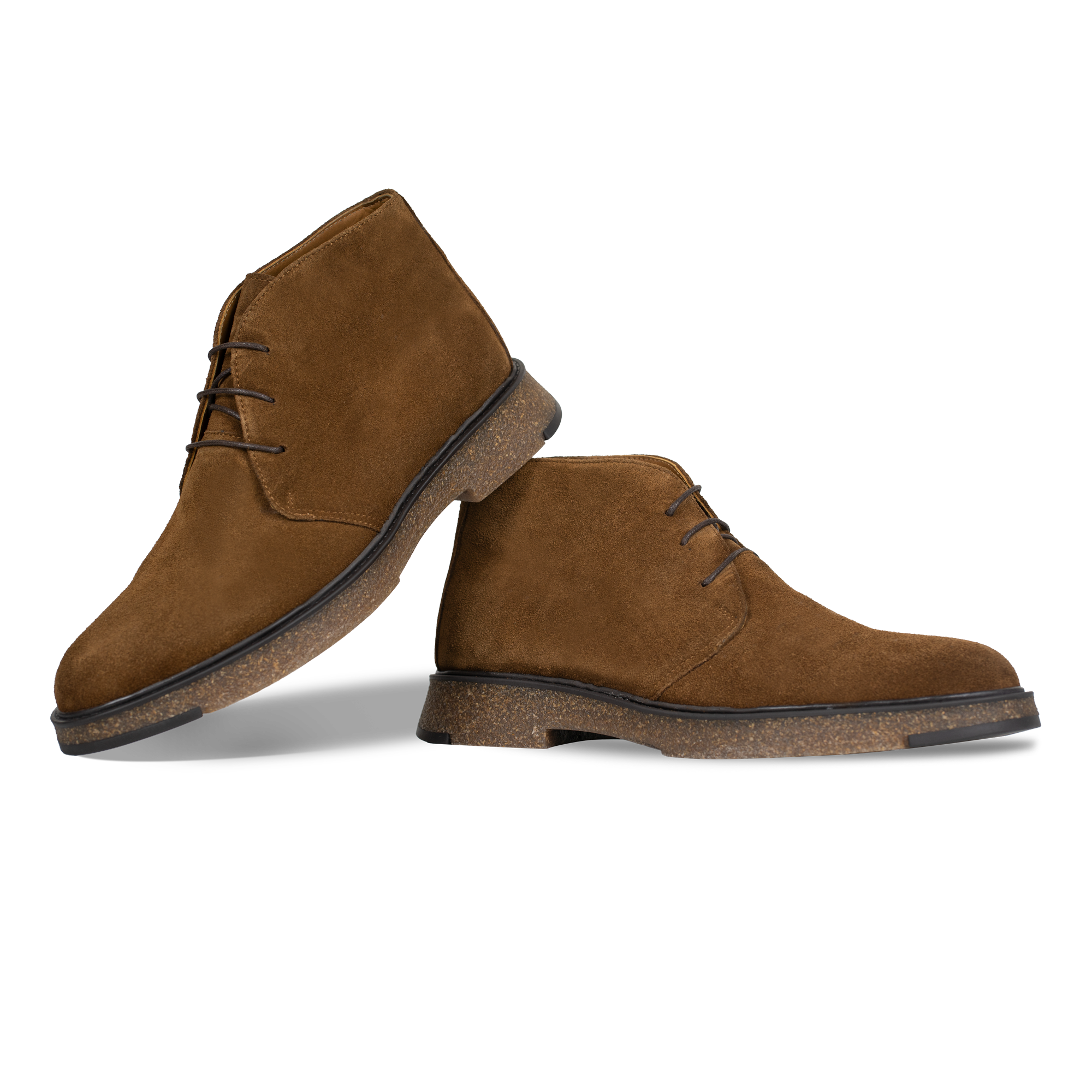 Clarke: Demi Bottes Homme - Daim Tabac