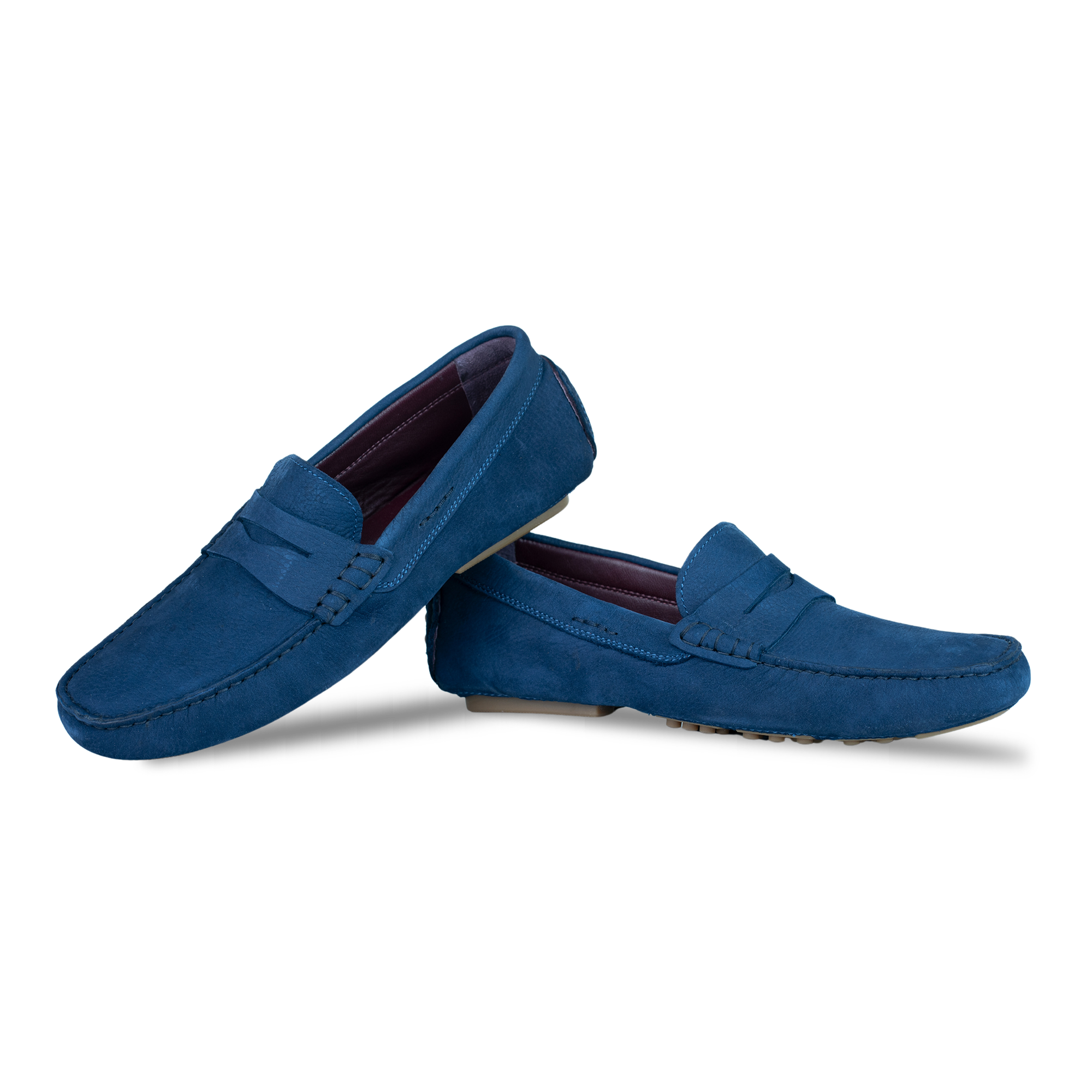 Gary: Mocassin Homme - Cuir Bleu Indigo
