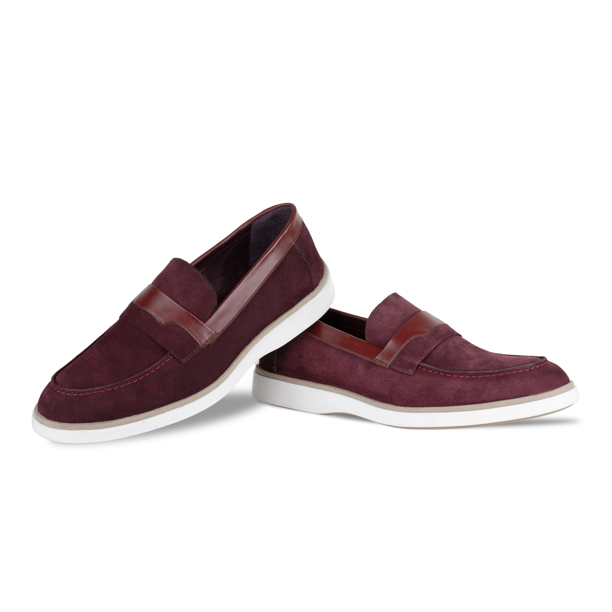 Phelps: Mocassin Homme - Daim Bordeaux