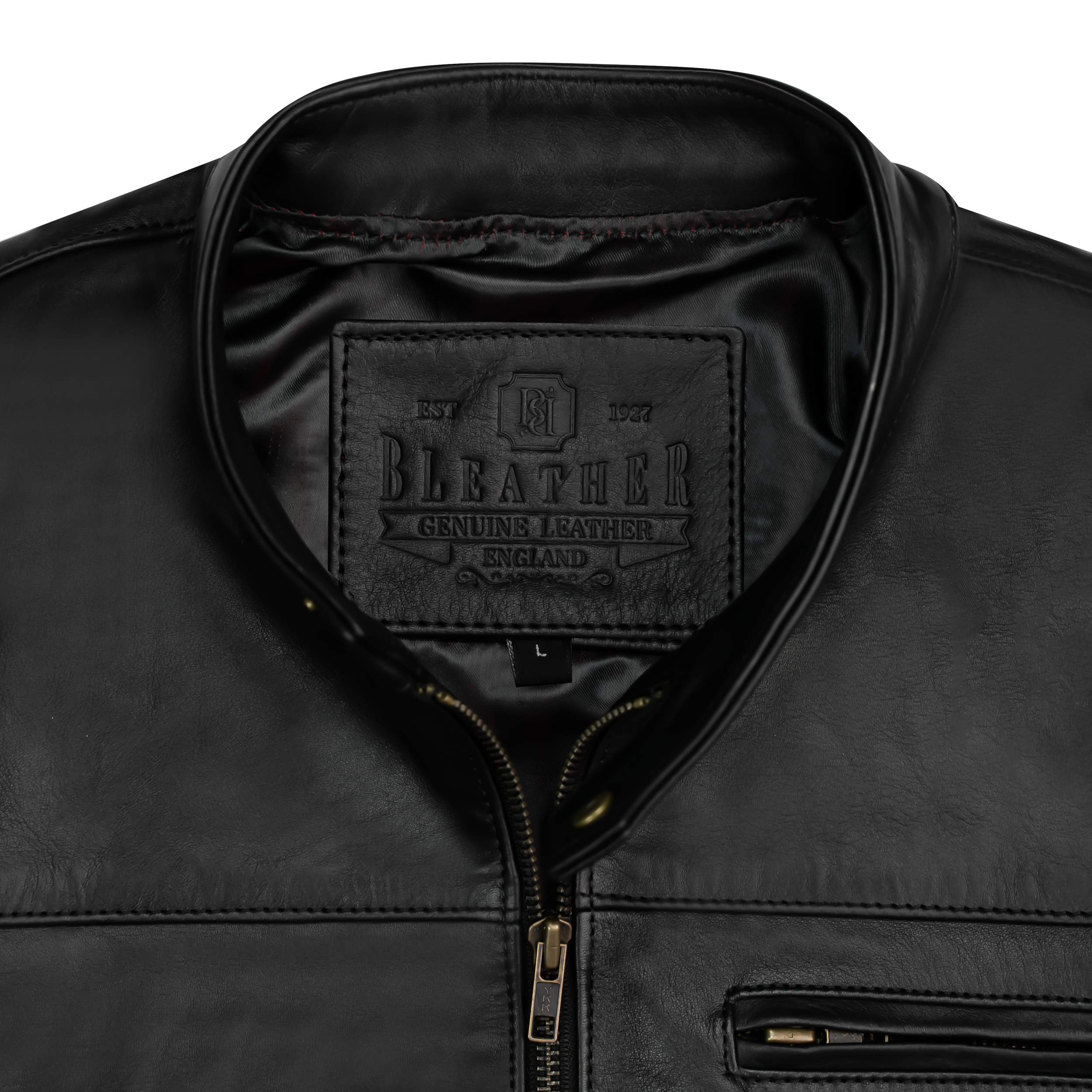 Racer: Veste Hommes - Cuir Noir