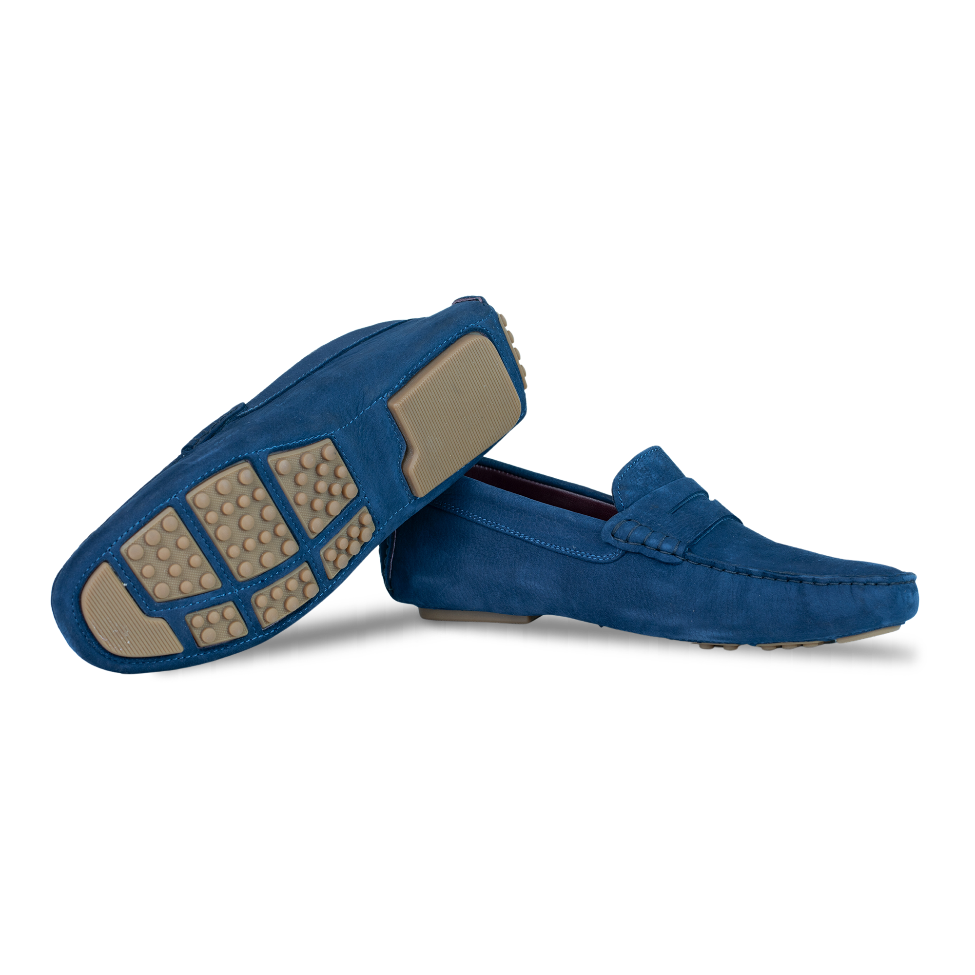 Gary: Mocassin Homme - Cuir Bleu Indigo